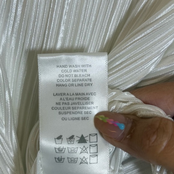 Eri + Ali Anthropologie White Pleated Twist Knot Waist XS Blouse - Picture 5 of 9